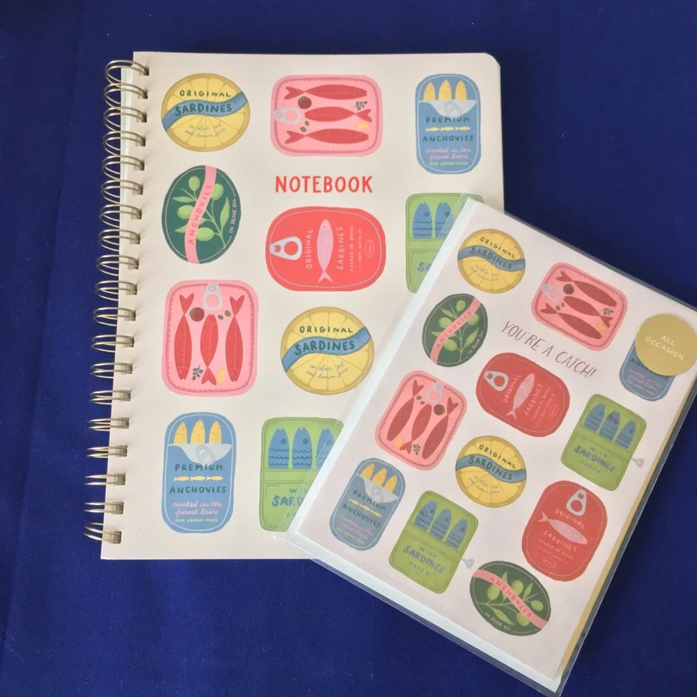 Sardine Notebook and Greeting Card Set